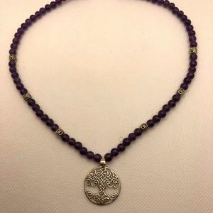 Celtic Necklace Pendant With purple beads